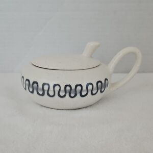 Metlox Poppytrail Vernon Aztec Vintage Gray Black Pottery Sugar Bowl  & Lid